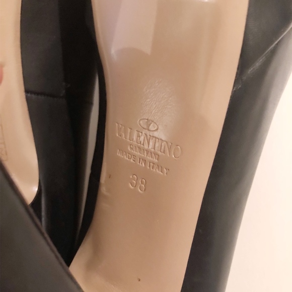 AUTHENTIC VALENTINO Black Leather Platform heel - Picture 4 of 4